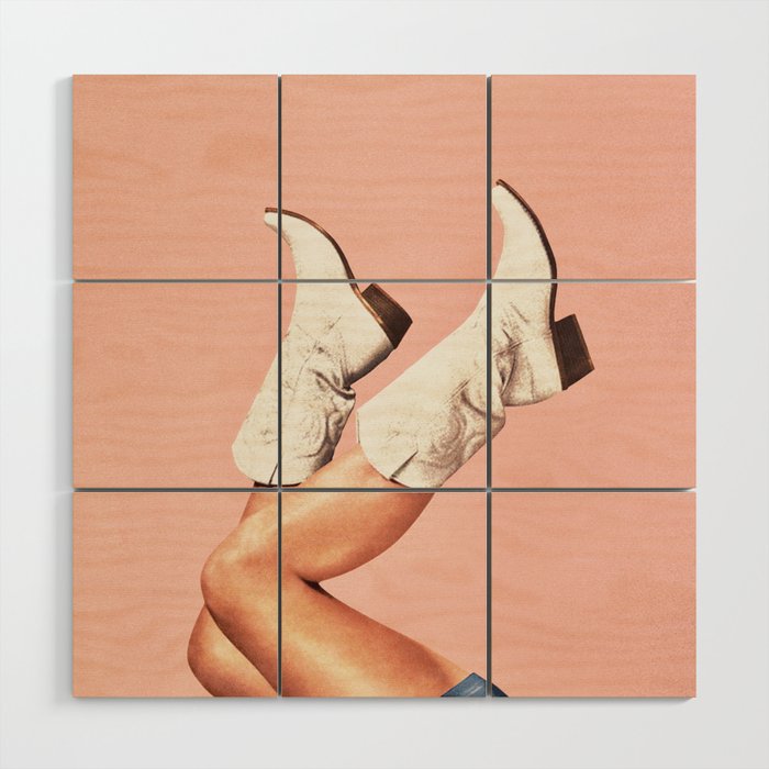 These Boots - Peach / Pink Wood Wall Art Gallery Image 1