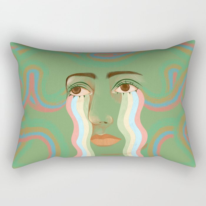 Crying Rainbow River  Rectangular Pillow Gallery Image 1