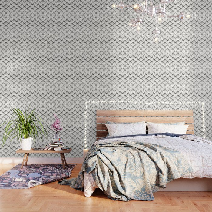 Bows & Ribbons Pattern IV Black and White Wallpaper Gallery Image 3