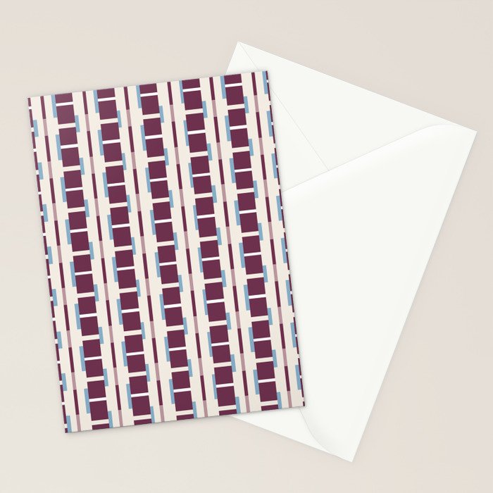 Burgundy Grid Elegance Stationery Card Gallery Image 2