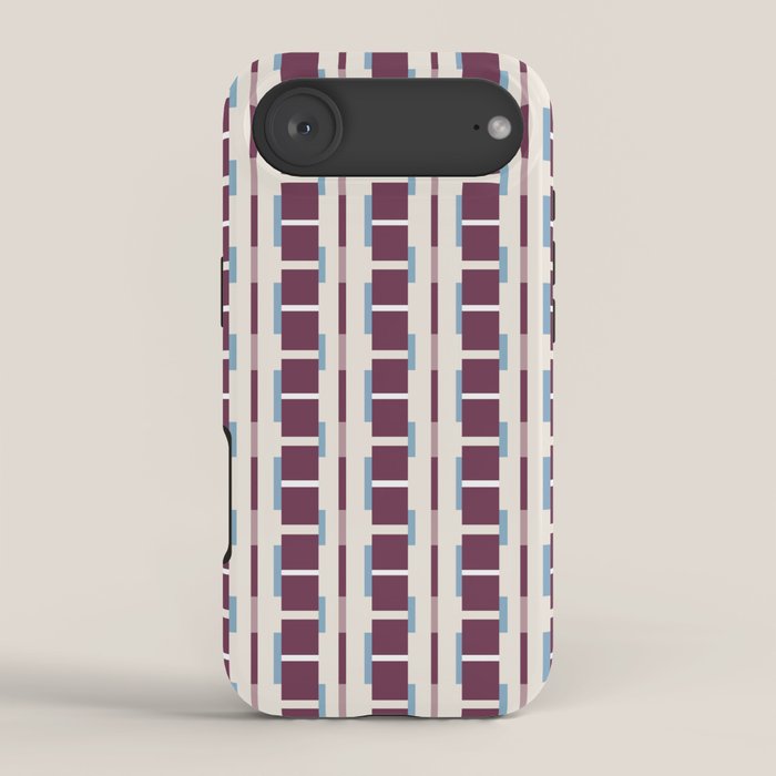 Burgundy Grid Elegance iPhone Case Gallery Image 2
