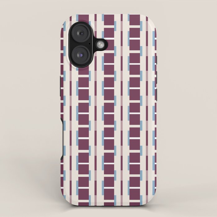 Burgundy Grid Elegance iPhone Case Gallery Image 1