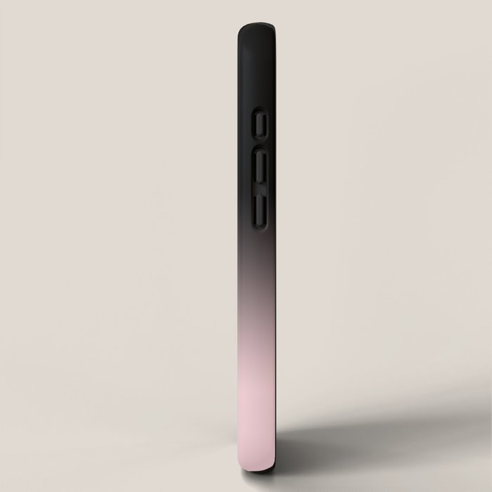 Modern abstract elegant black blush pink gradient pattern iPhone Case Gallery Image 2