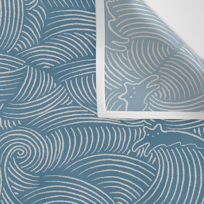 Cat Waves Pattern 2 Wall Tapestry Gallery Image 3