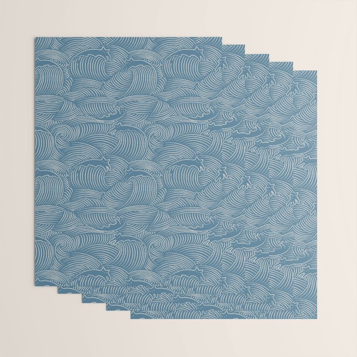 Cat Waves Pattern 2 Wrapping Paper Gallery Image 3