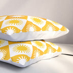 Retro Checkered Yellow Sun Pattern Pillow Sham Gallery Image 3