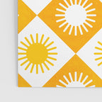 Retro Checkered Yellow Sun Pattern Poster Gallery Image 3