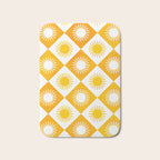 Retro Checkered Yellow Sun Pattern Bath Mat Gallery Image 1