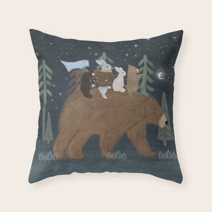 the moon bear Throw Pillow Gallery Image 6