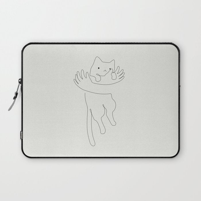 One Line Cat 2: Hug Laptop Sleeve Gallery Image 1