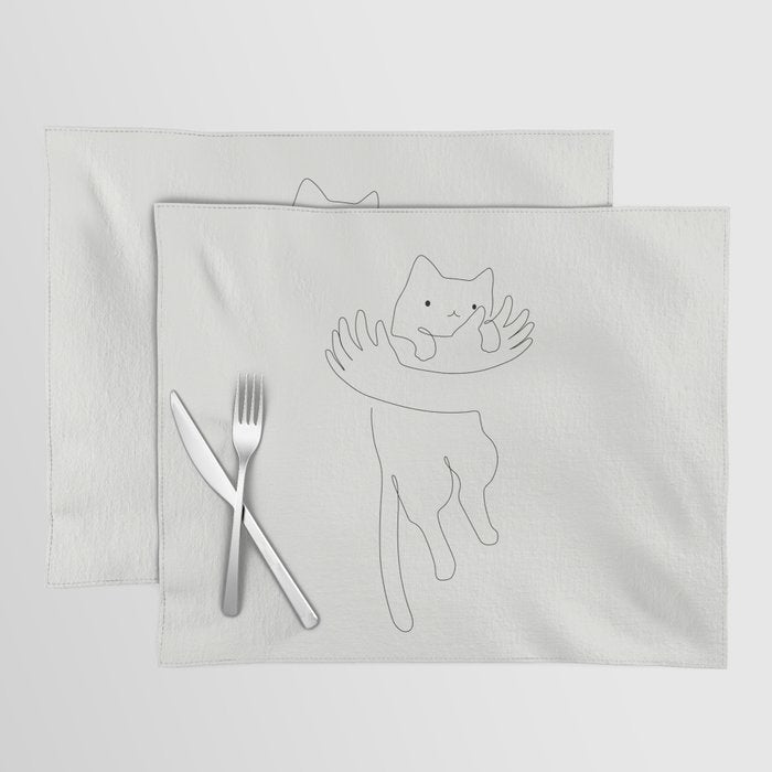 One Line Cat 2: Hug Placemat Gallery Image 1
