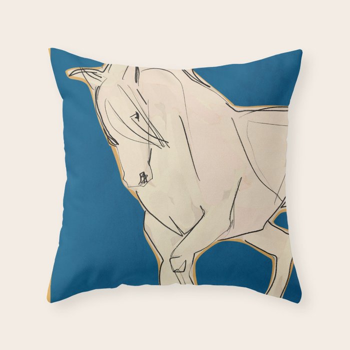White Horse 5 Throw Pillow Gallery Image 6