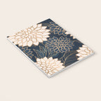 Floral Aesthetic in Navy, Blue, Ivory and Gold Notebook Gallery Image 3