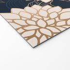 Floral Aesthetic in Navy, Blue, Ivory and Gold Welcome Mat Gallery Image 2