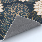 Floral Aesthetic in Navy, Blue, Ivory and Gold Rug Gallery Image 4