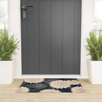 Floral Aesthetic in Navy, Blue, Ivory and Gold Welcome Mat Gallery Image 3