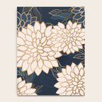 Floral Aesthetic in Navy, Blue, Ivory and Gold Notebook Gallery Image 4