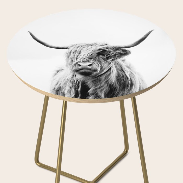 portrait of a highland cow Side Table Gallery Image 2