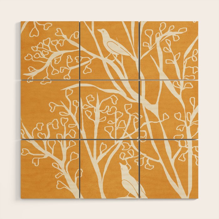 Birds on Branches 03 Wood Wall Art Gallery Image 1