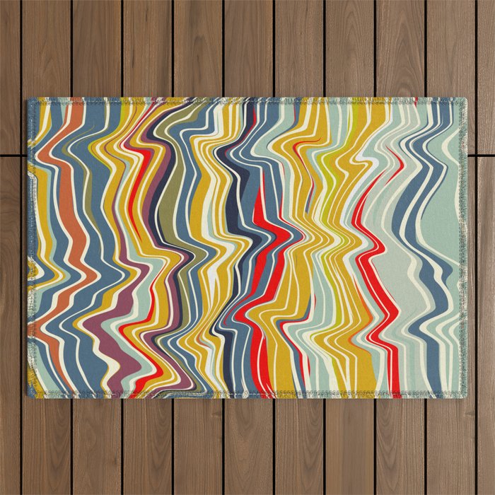 warped lines II Outdoor Rug Gallery Image 1
