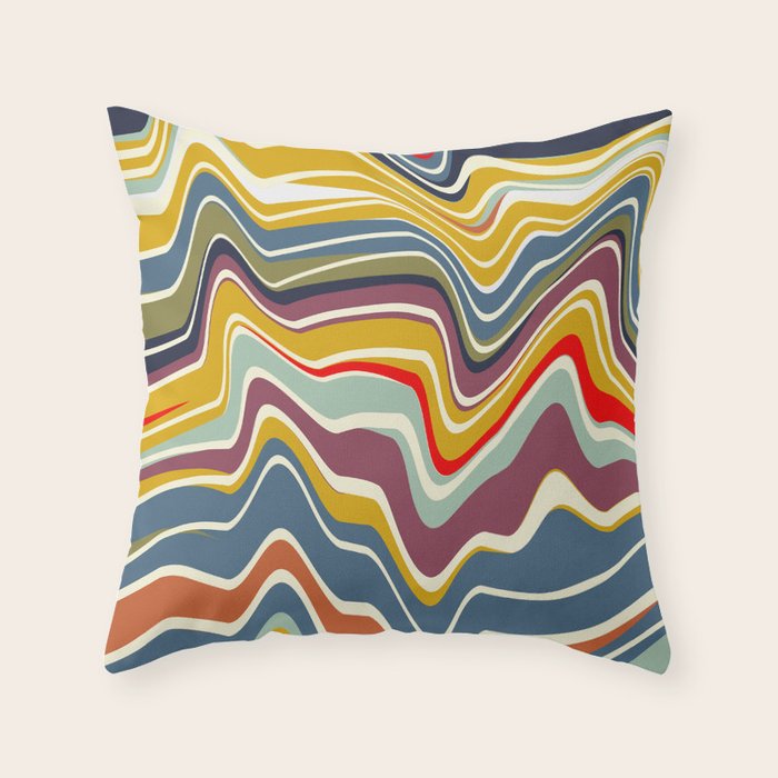 warped lines II Throw Pillow Gallery Image 1