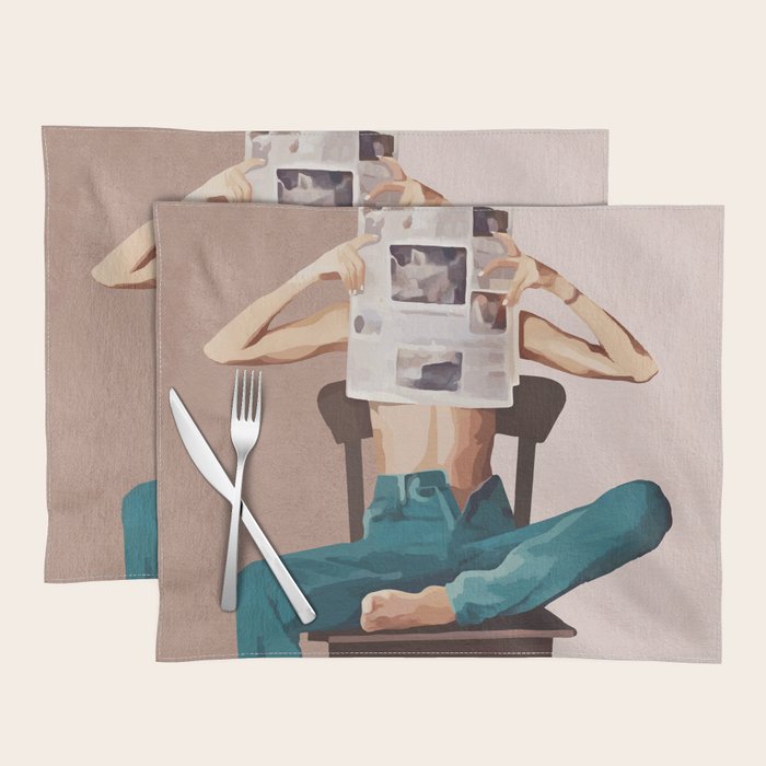 Woman Reading Newspaper Placemat Gallery Image 1