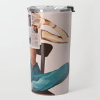 Woman Reading Newspaper Travel Mug Gallery Image 2
