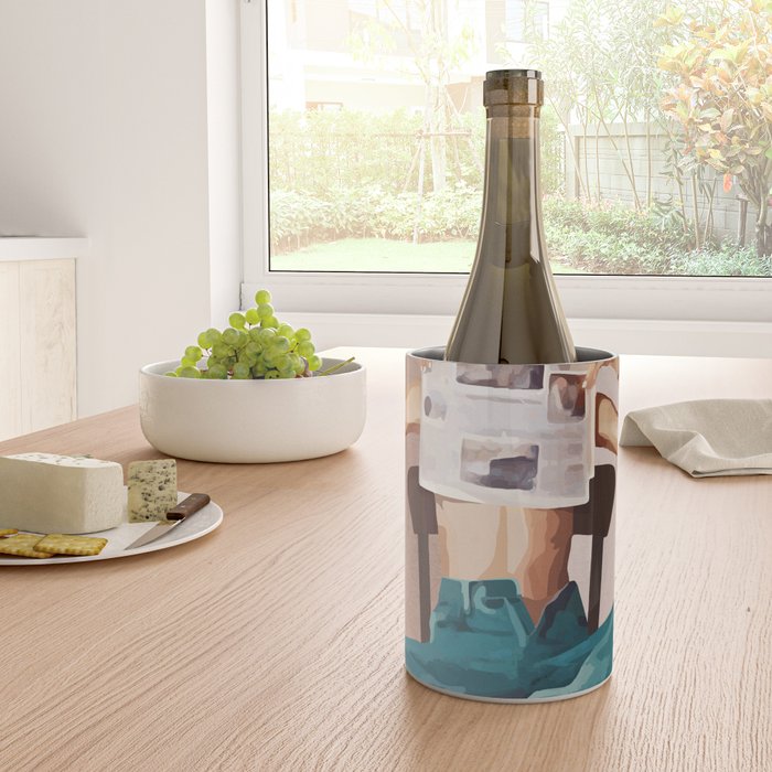 Woman Reading Newspaper Wine Chiller Gallery Image 4