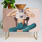 Woman Reading Newspaper Credenza Gallery Image 1