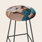 Woman Reading Newspaper Stool Gallery Image 2