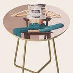 Woman Reading Newspaper Side Table Gallery Image 2