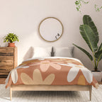 Daisy Time Floral Pattern Clay Blush Ochre Putty Earth Tones Comforter Gallery Image 3