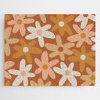Daisy Time Floral Pattern Clay Blush Ochre Putty Earth Tones Jigsaw Puzzle Gallery Image 1