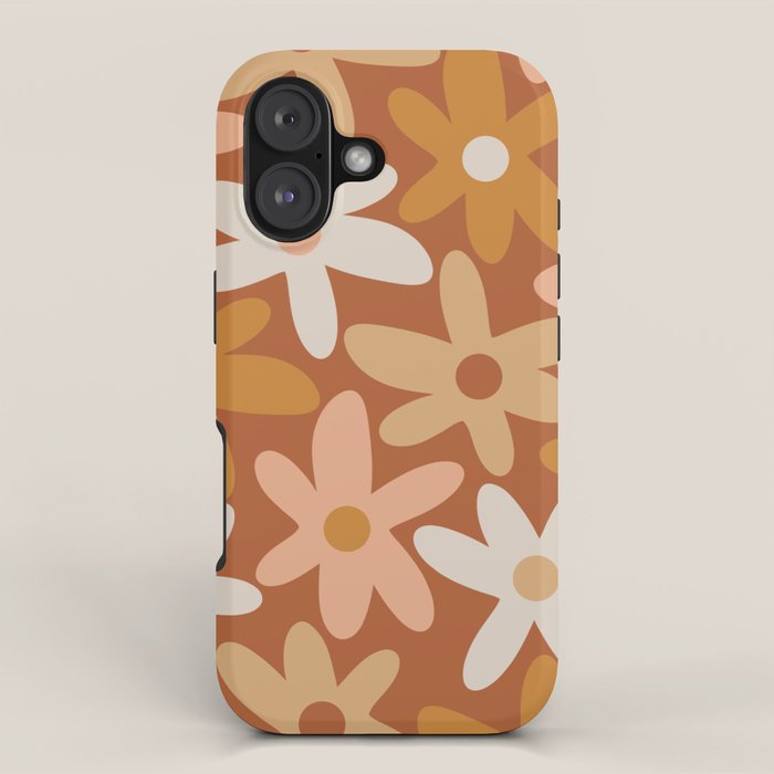 Daisy Time Floral Pattern Clay Blush Ochre Putty Earth Tones iPhone Case Gallery Image 1