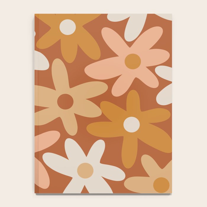 Daisy Time Floral Pattern Clay Blush Ochre Putty Earth Tones Notebook Gallery Image 4