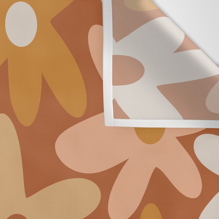 Daisy Time Floral Pattern Clay Blush Ochre Putty Earth Tones Wall Tapestry Gallery Image 3