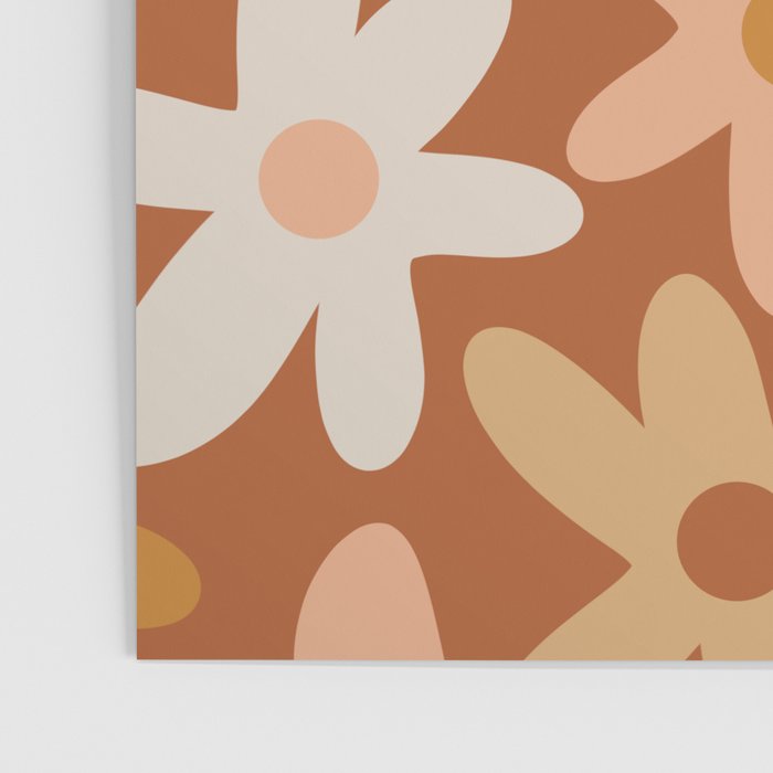Daisy Time Floral Pattern Clay Blush Ochre Putty Earth Tones Poster Gallery Image 3