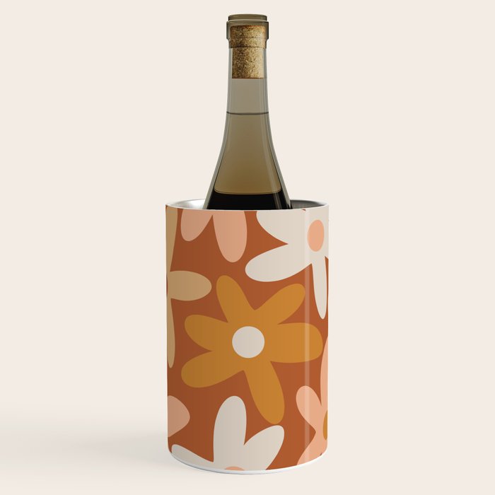 Daisy Time Floral Pattern Clay Blush Ochre Putty Earth Tones Wine Chiller Gallery Image 2