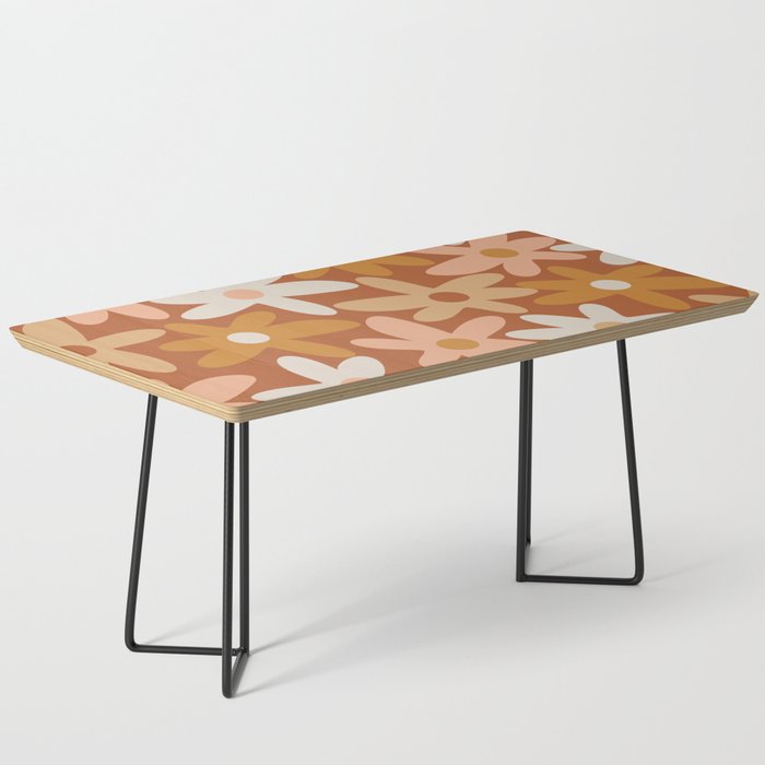 Daisy Time Floral Pattern Clay Blush Ochre Putty Earth Tones Coffee Table Gallery Image 1