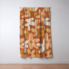 Daisy Time Floral Pattern Clay Blush Ochre Putty Earth Tones Window Curtain Gallery Image 3