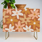 Daisy Time Floral Pattern Clay Blush Ochre Putty Earth Tones Credenza Gallery Image 1
