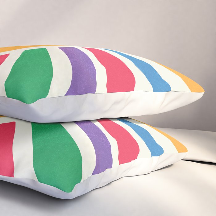 Retro Sunrise 2: 80s Rainbow Edition Pillow Sham Gallery Image 3