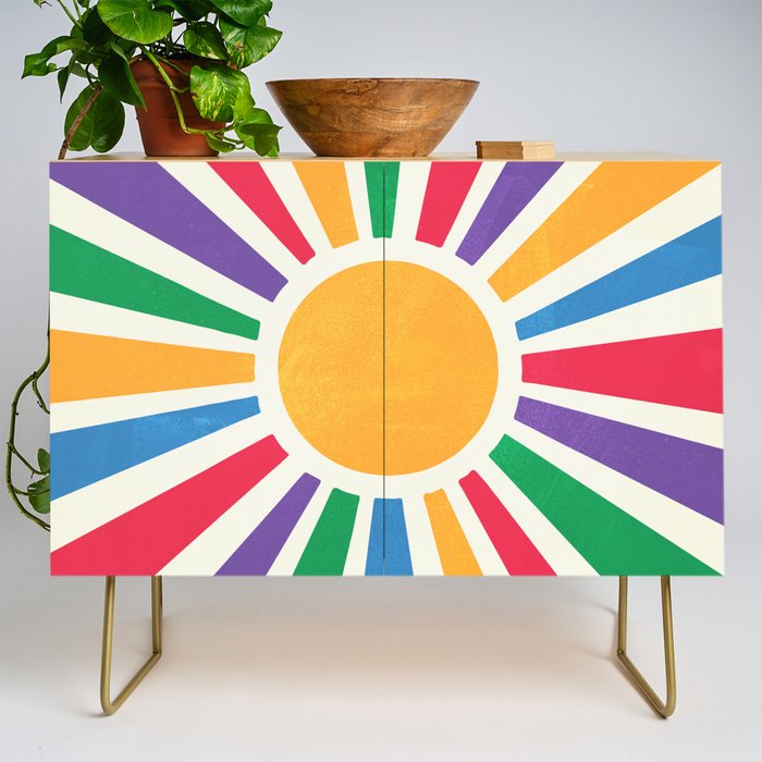 Retro Sunrise 2: 80s Rainbow Edition Credenza Gallery Image 1