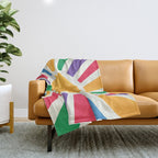 Retro Sunrise 2: 80s Rainbow Edition Throw Blanket Gallery Image 1