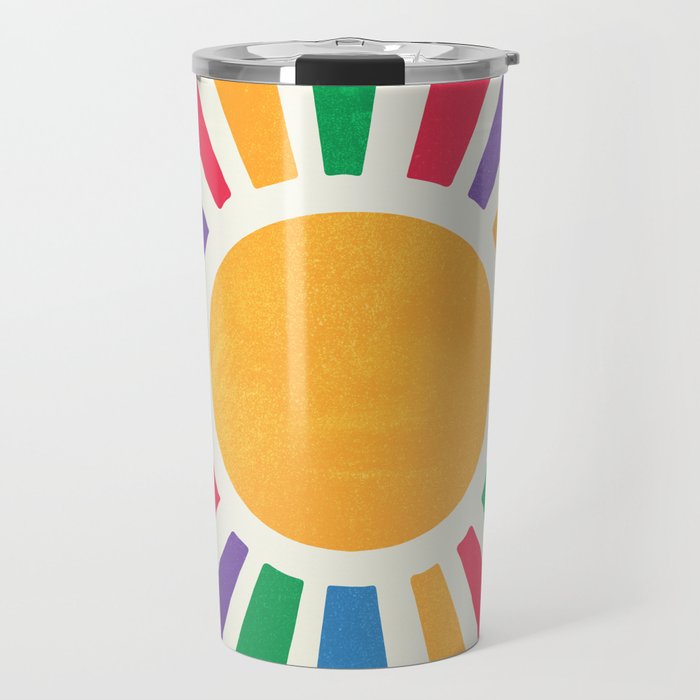 Retro Sunrise 2: 80s Rainbow Edition Travel Mug Gallery Image 1
