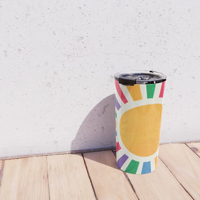 Retro Sunrise 2: 80s Rainbow Edition Travel Mug Gallery Image 4