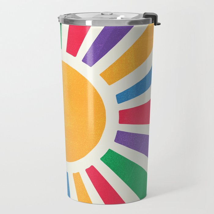 Retro Sunrise 2: 80s Rainbow Edition Travel Mug Gallery Image 2