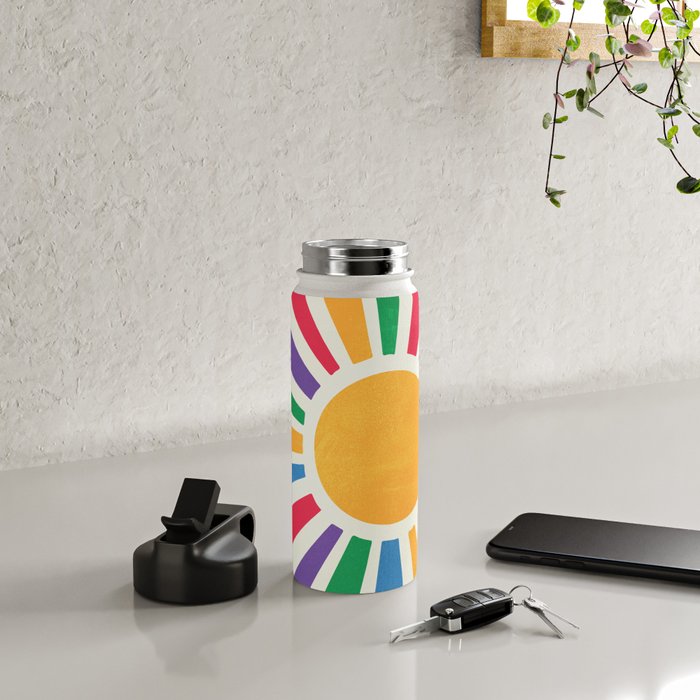 Retro Sunrise 2: 80s Rainbow Edition Water Bottle Gallery Image 4