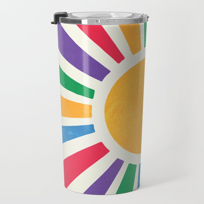Retro Sunrise 2: 80s Rainbow Edition Travel Mug Gallery Image 3