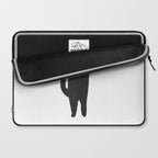 Black cat with flute Laptop Sleeve Gallery Image 2